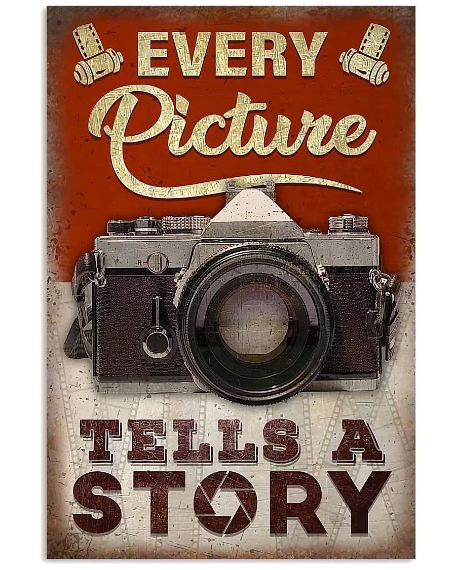 Kwqdozf As Pic Photographer Metal Tin Sign Every Picture Tells A Story Retro Posters Photo