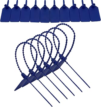 JAVIKA 9.2-inch Plastic Tamper Seal Tags, Pull-Tite Security Seal, Zip Ties | One-piece construction, Self-Locking & Versatile, Easy to Use and Write On, Wide Range of Applications