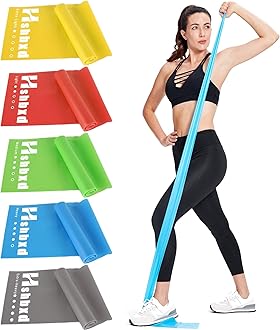 - Resistance Bands for Working Out, Physical Therapy Bands, Latex Free Elastic and Exercise Bands Set for Stretching, Suitable for Rehab, Yoga, Pilates, Gym, Home Exercise