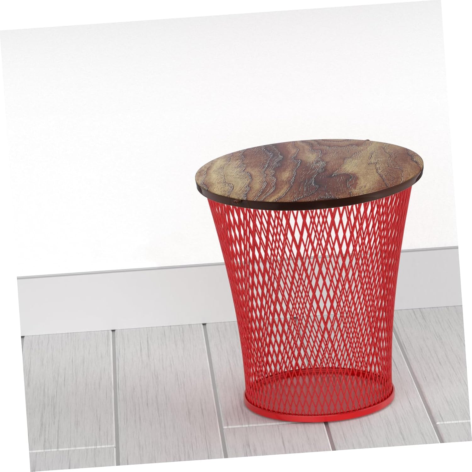 Garneck 2pcs Trash Can Lid Replacement Wood Grain Kitchen Garbage Can Lid for Home Hotel