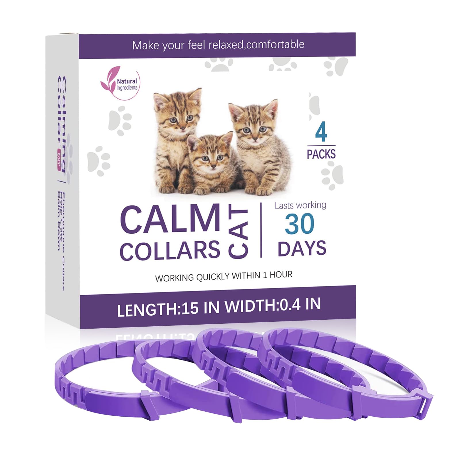 Collares Calmantes para Gatos, Collar Calmante para Gatos Ajustable, Collar de Calma para Gatos, Alivia la Ansiedad Feromona Collar Calmante, Collares calmantes a Feromonas