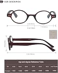 HEEYYOK 2.0 Reading Glasses Women Round Readers Glasses For Small/Petite Face Round Retro Mini Oval Frame Men Reader Cute Lightweight Comfort Spring Hinges