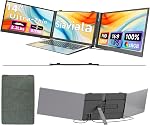 15.6" Laptop Screen Extender - Laptop Monitor Extender for Laptops 13-17.3", FHD 1080P Portable Triple Monitor, 2 Cable Connection Plug & Play for Windows/Mac/Chrome/Surface