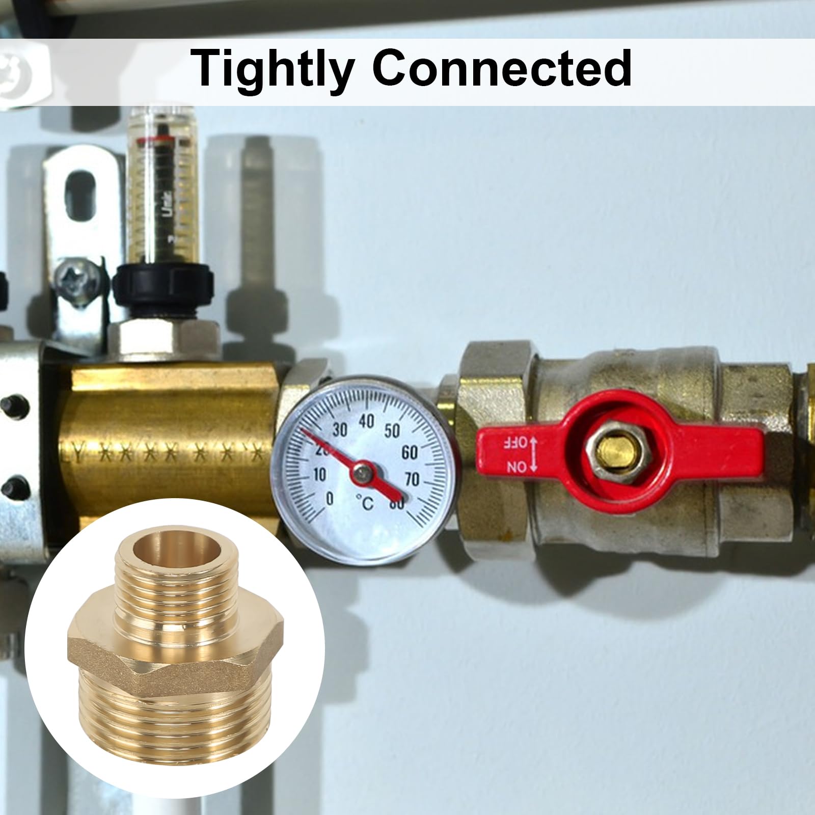 Messing achtkant Verloopnippel 3/4-1 1/2: | Hattink Thermo Parts