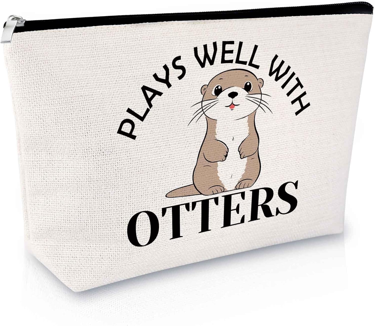 Sfodiary Otter Lover Gift Makeup Bag Sea Otter Gifts for Women Animal Lover Cosmetic Bag Animal Themed Birthday Christmas for Zookeeper Friends Mom Aunt Zipper Travel Pouch