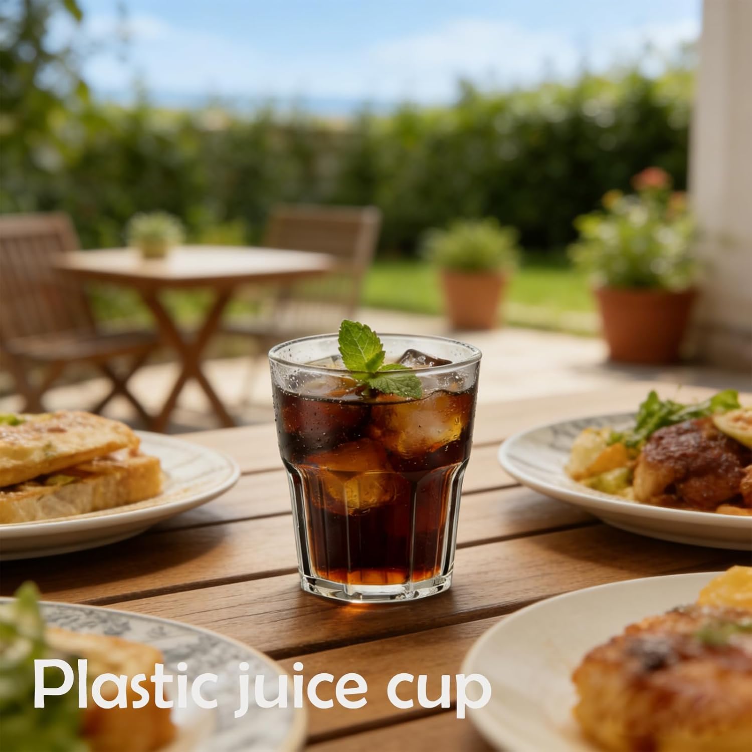 8 Pcs Plastic Tumblers Reusable Cups, 8.5oz Plastic Drinking Glasses, Unbreakable Glass Drinkware Set, Clear Water Tumbler for Kitchen Picnic Party Juice Cocktail Whiskey, BPA Free (Clear) - Image 4