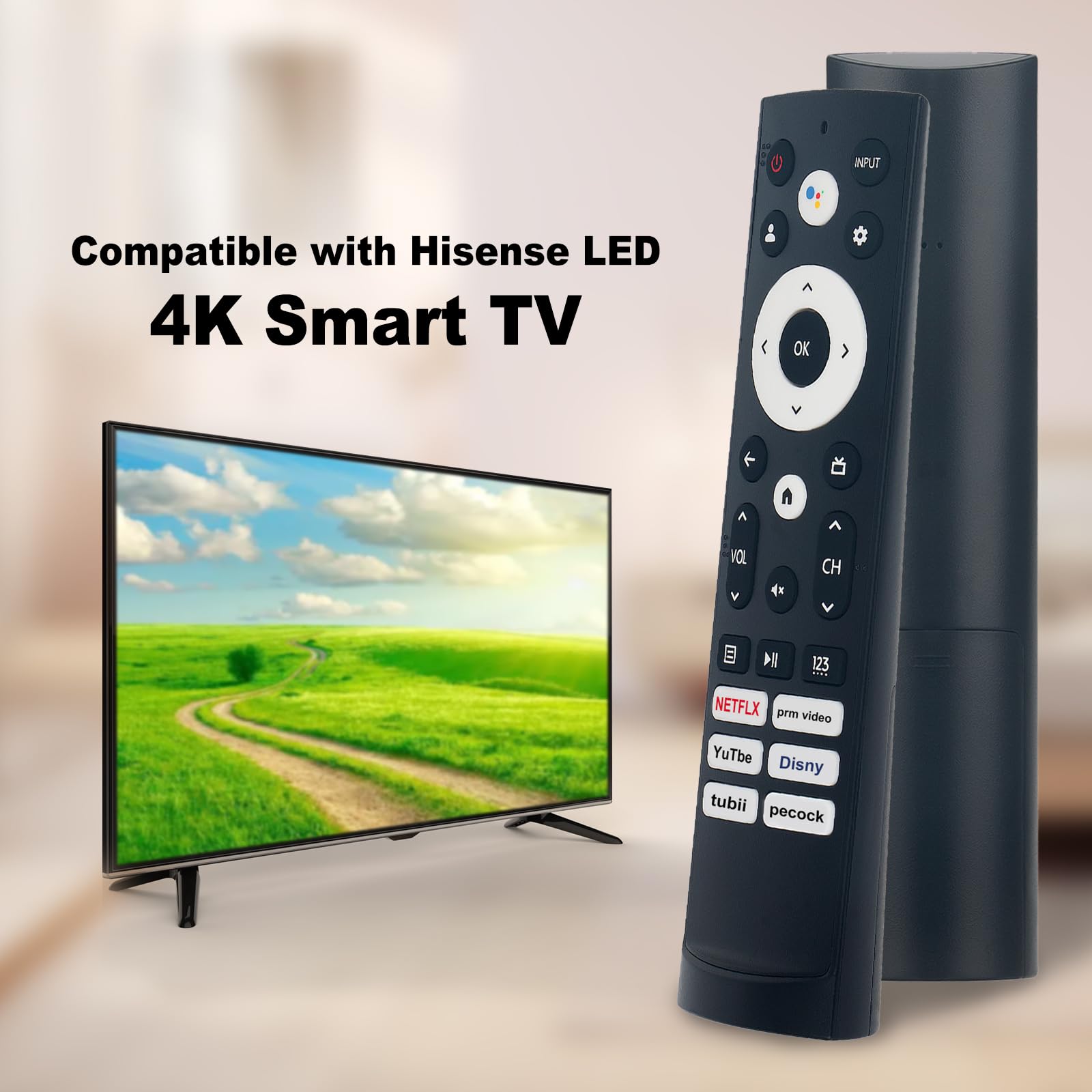 ALLIMITY ERF3AB80H Sostituisci Vocale Telecomando adatto per Hisense 4K 43E77HQ 50E77HQ 55E77HQ 65E77HQ 70E77HQ 65A6G 70A6BG 55A63H 65E7HQ 50A7GQ 55A7GQ 50E7HQ 43E7HQ 43A7GQ 43A6G 65A7GQ 50A6BG 55A6G
