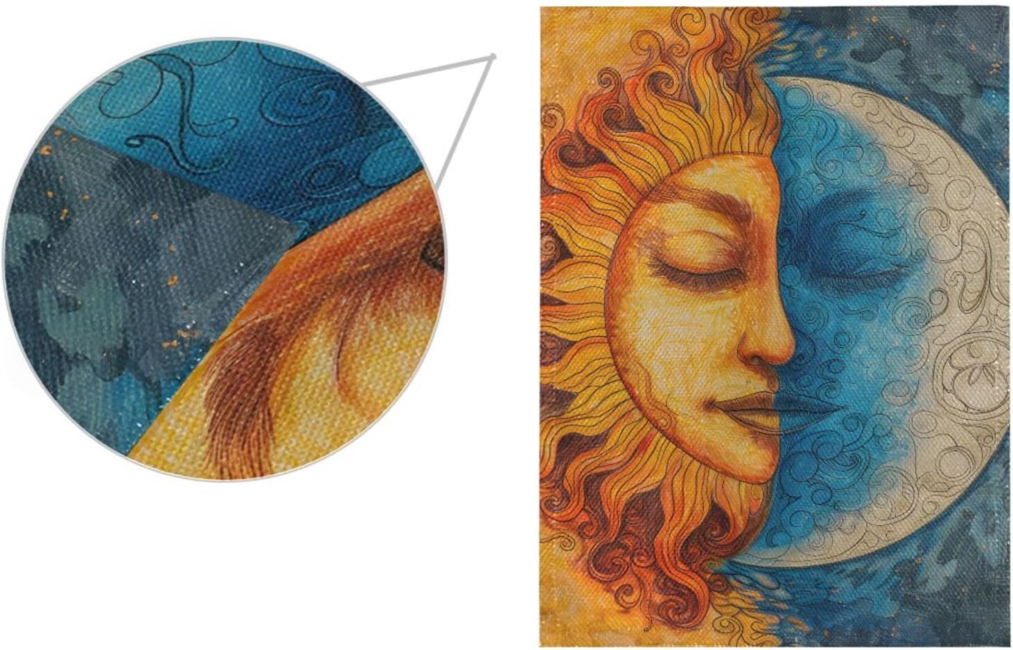 Sun Moon Womans Face Burlap Garden Flag, Double Sided Garden Flag Banner, House Yard Flags, Holiday Seasonal Outdoor Decorative Flag 28x40