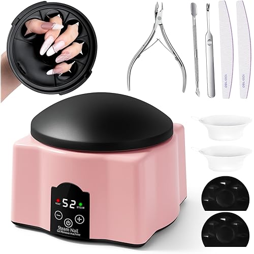 Automatic Upgraded Gel Nail Polish Removal Electric Steam Remover Machine Set, Various Gel Nail Chips Without Harming Hands Remover Tools Set