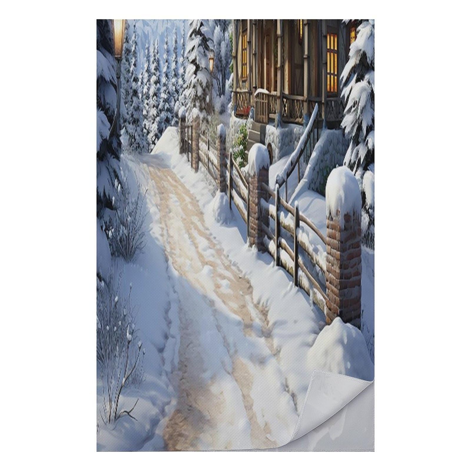 AQRJLPM Christmas Winter Happy Scene Quick Dry Towel Cold Fabric Workout Sweat Towels Highly Absorbing Odor-Free Travel Towel for Hot Yoga Tennis Running Exercise Working Out Camping