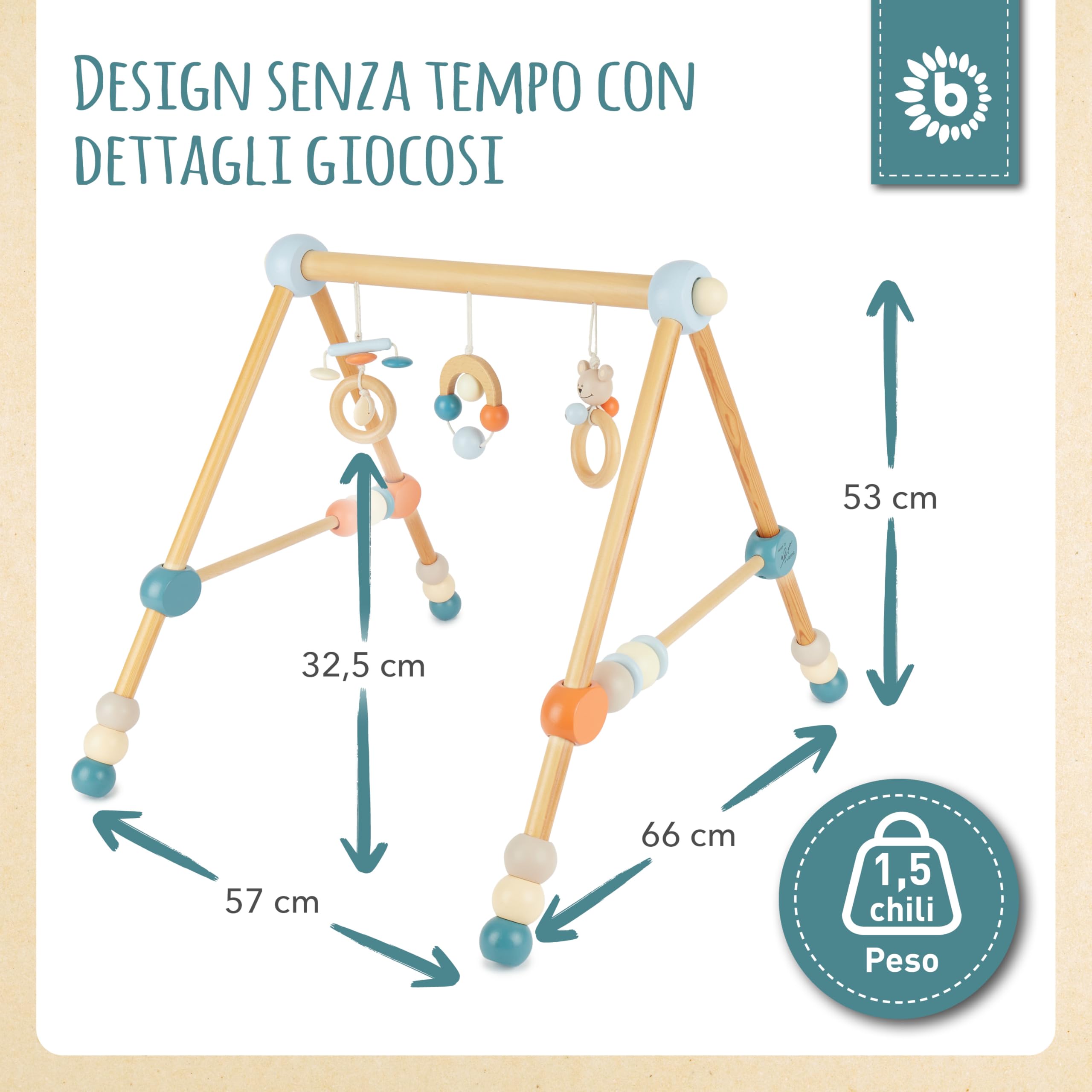 Bieco | bambini Palestrina neonato legno | palestra neonati | palestrina neonato montessori | tappeto sensoriale bambini | giocattoli legno neonati| giochi legno neonati | giocattoli legno neonati