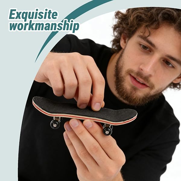 Finger Skate Professionnel en Bois D’Érable et Alliage, Mini Skate Portable, Finger Skate Pour Adolescent et Adultes, Diy et Décoration, Idéal pour Apprentissage Loisirs Collection de Mini Skateboard - 4