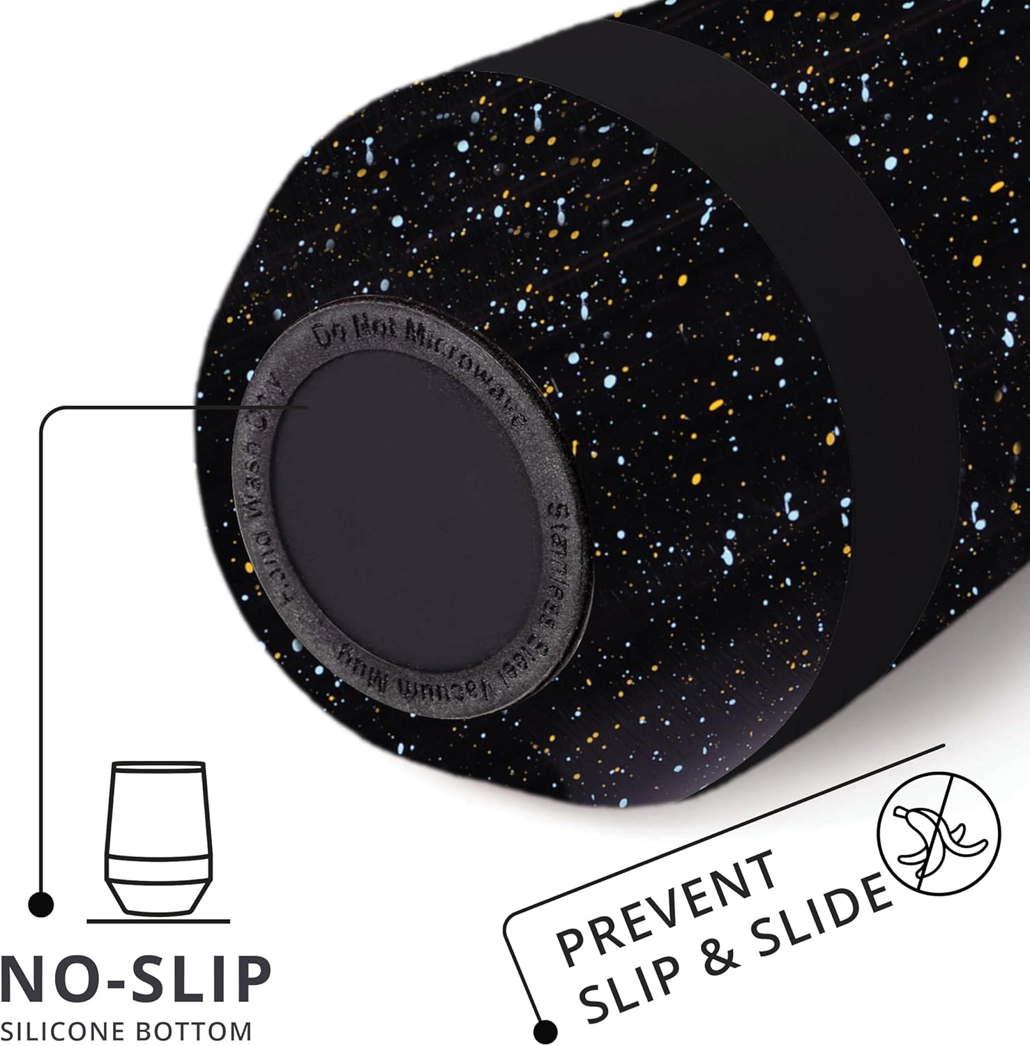 Elemental Recess Wine Tumbler - Triple Wall Insulated Stainless Steel Coffee Mug for Hot & Cold Drinks - Portable Cup with Shatterproof Sip Lid for Camping, Outdoor & Travel - 10oz - Black Speckle - Image 6