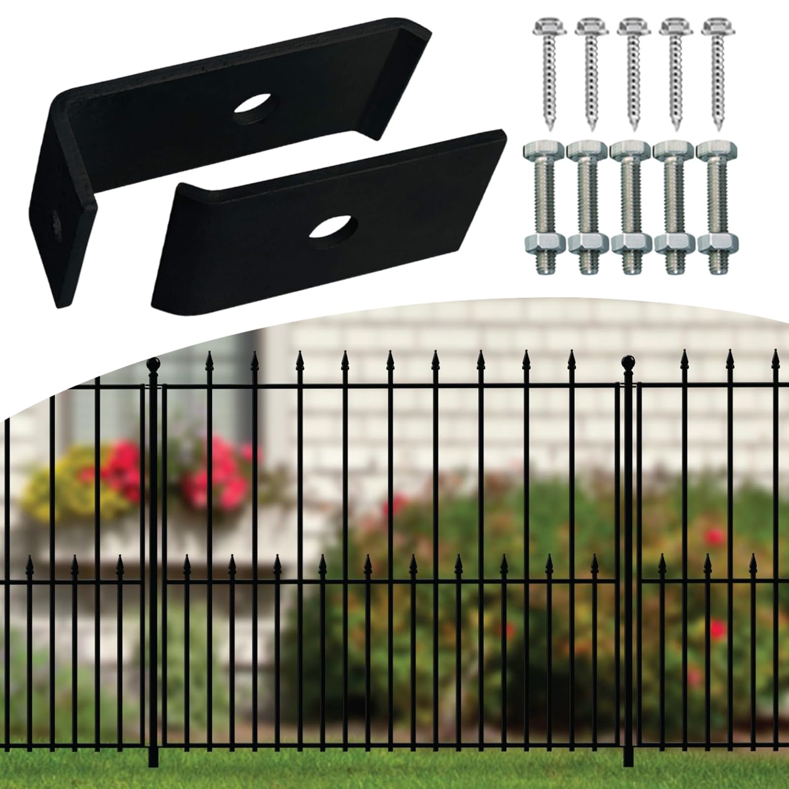 Gewindekonstruktionen, Paneelbefestigungen, Rostzange aus verzinktem Stahl, sichere Zaunverbindung, ideal für den Garten im Freien, 3,8 x 3,4 x 9,5 cm