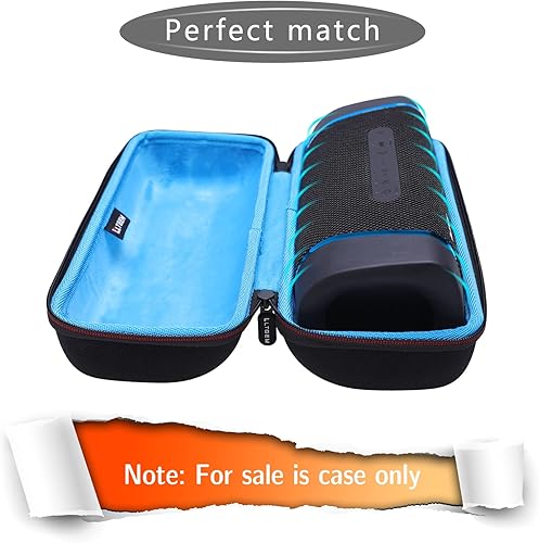 Miniatura 8 de LTGEM Funda rígida de EVA para Sony SRS-XB33 Altavoz portátil inalámbrico extra BASS - Bolsa de almacenamiento protectora de viaje (Negro+Azul)