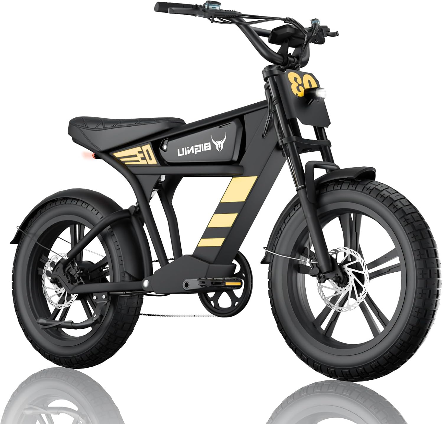 BIGNIU BG-03 Electric Bike 750W Motor, 48V 15.6Ah Battery, 28+ MPH, 4.0Fat Tires Integrated Wheel, Aluminum Frame Ideal for Teens & Adults