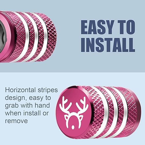 Vista 65 de Cubierta de tapón de válvula para neumático Paquete de 5 tapas de aire de metal, forro de plástico, resiste la corrosión, contra fugas, de rock and