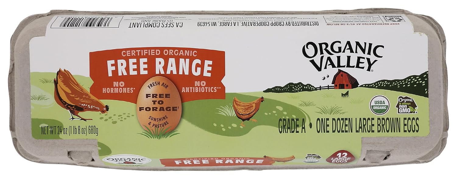 Organic Valley Large Brown Free Range Eggs, Original 12 Count