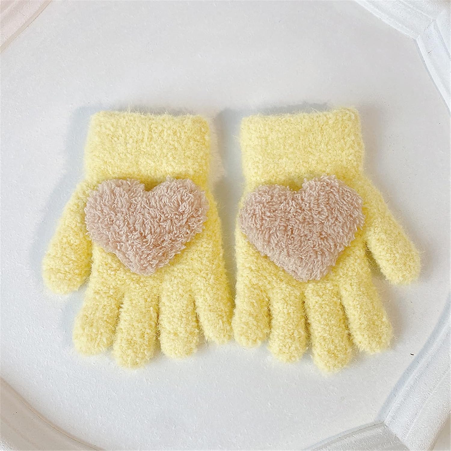 Gloves,Kids Winter Knitted Gloves Stretchy Knit Full Finger Gloves Stretchable Hand Warmer Mittens for Boys Girls