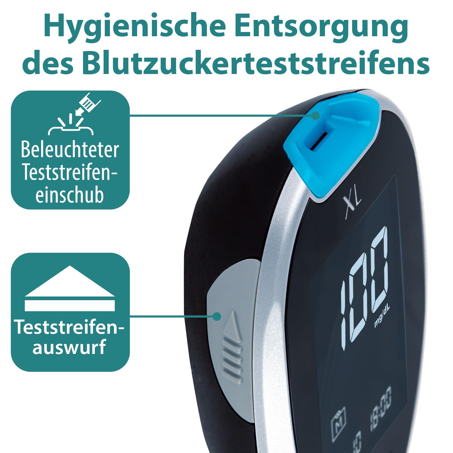 GlucoCheck XL - 200 Blutzuckerteststreifen zur Kontrolle des Blutzucker-Wertes - Anwendbar mit dem GlucoCheck XL Blutzuckermessgerät