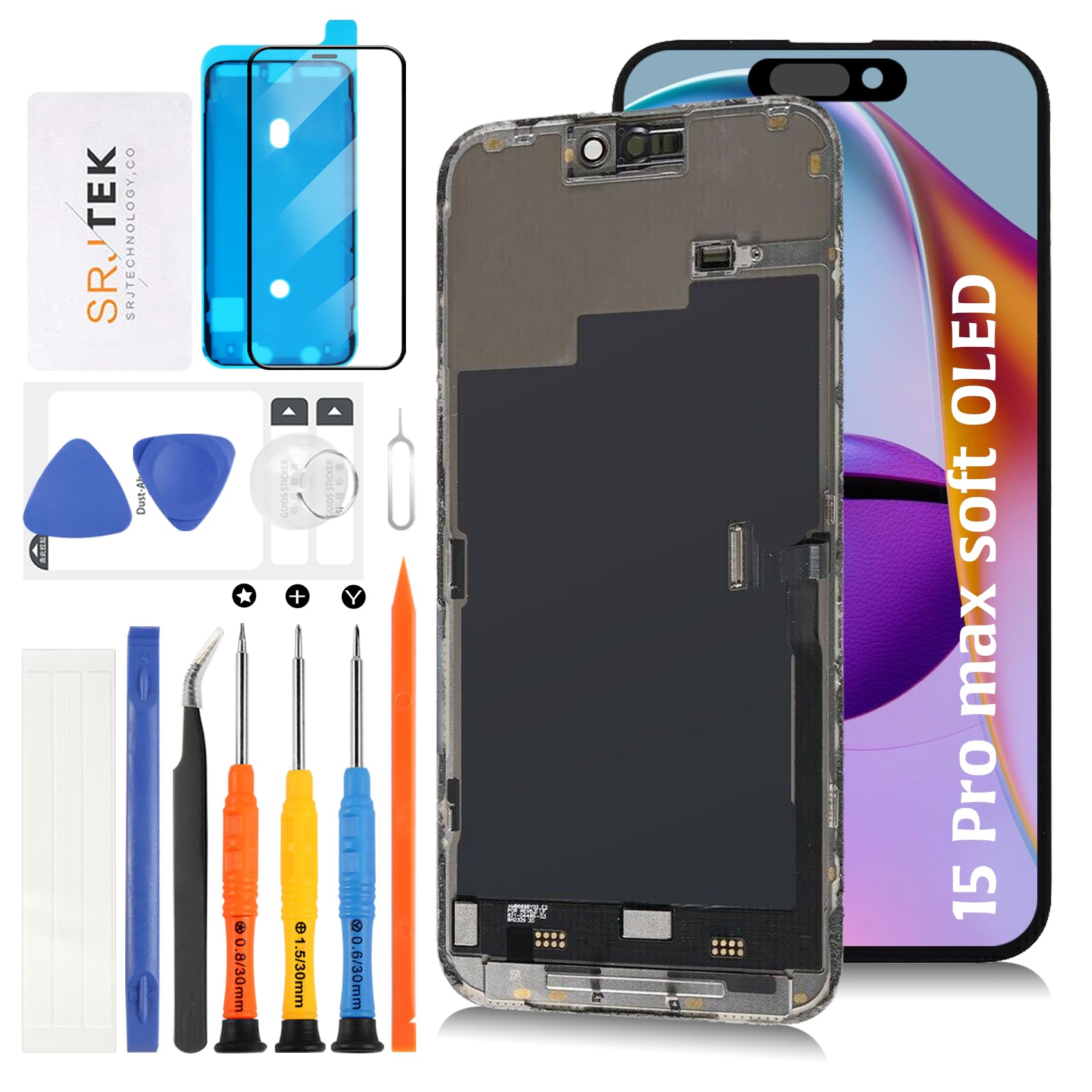 iPhone15proMAX 有機EL（ソフトタイプ） Amazon.com: Olivechard Soft OLED 15 Pro Max LCD Screen [120Hz