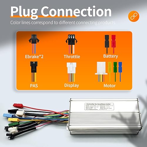 Miniatura 4 de HUDAMZKY KT 48V 52V 30A35A Ebike 1000W1500W Hub Motor 12 Mosfet Controlador sin escobillas para bicicleta eléctrica Kit de conversión de moto