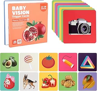 بطاقات حسية للأطفال، بطاقات فلاش الأطفال التعليمية المبكرة، ملونة وعالية التباين باللونين الأسود والأبيض لحديثي الولادة 0 إلى 36 شهر، للكريسماس وحفلات استقبال المولود وأعياد الميلاد (12-36)، 36 قطعة