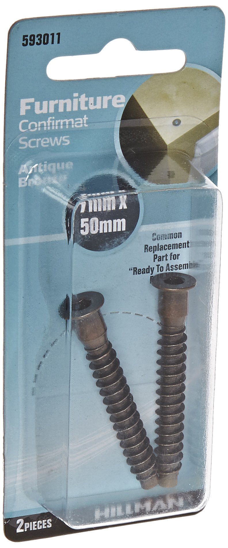 Vis Confirmat Hillman 593011 bronze antique 7x50mm pour meuble