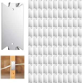 100PCS Nail Plates for Wood Studs, 1.5 x 2.5 Inch Sharp Pointed Prongs, Cable Wire Protector Plate, Anti-Nail Protection Plate Shield, Protecting Plumbing and Wiring