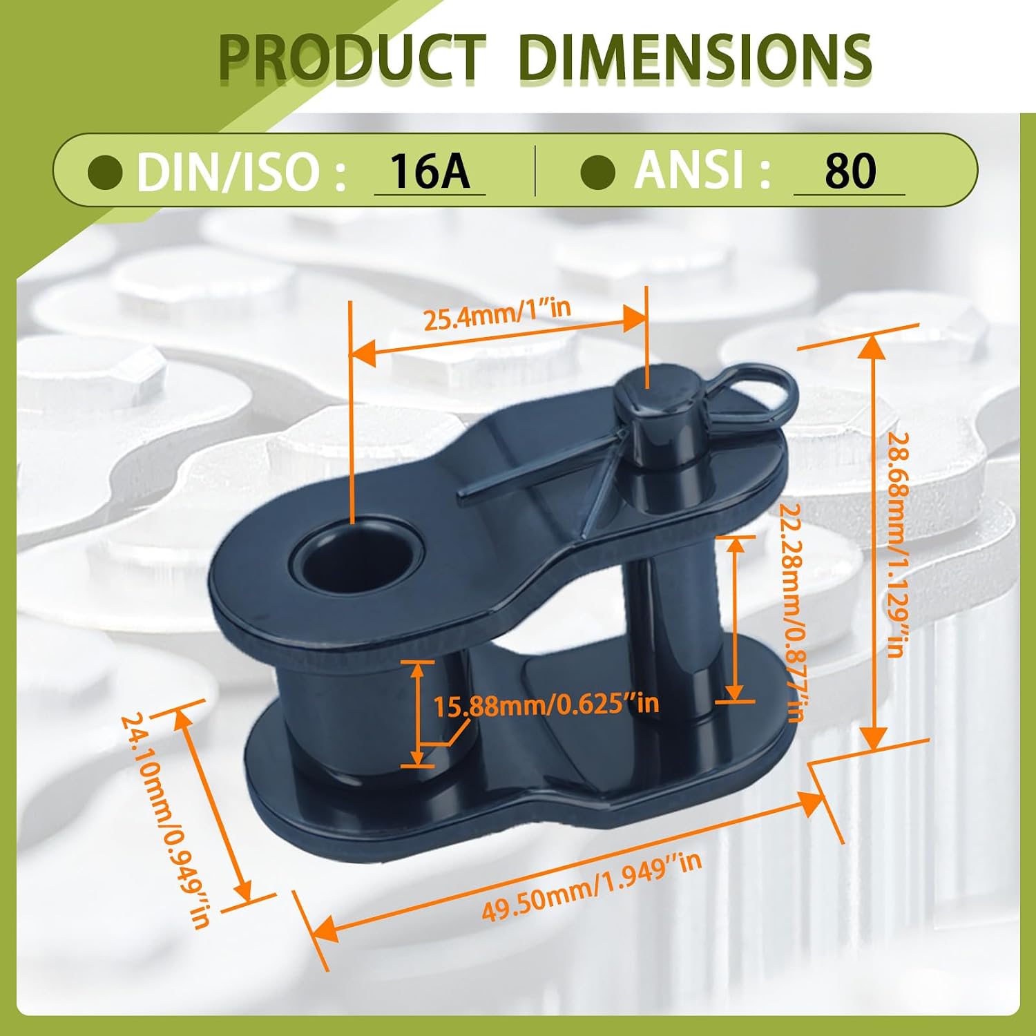 #80 Roller Chain Offset Half Link - 1" Pitch, ANSI-Compatible, Carbon Steel, 5-Pack for Chain Length Adjustment & Repairs