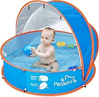 Peradix 4-in-1 Pop Up Paddling Pool Tent for Kids & Pets - UV50+ Sun Shelter, Mosquito Net, Portable Ball Pit Beach Playhouse