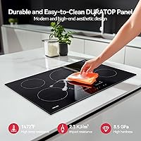 Vista 4 de 30 Inch Induction Cooktop 7400W, TECASA Built-in Induction Stovetop with 4 Boost Burner, Timer & Child Safety Lock, 9 Heating Level, Sensor Touch