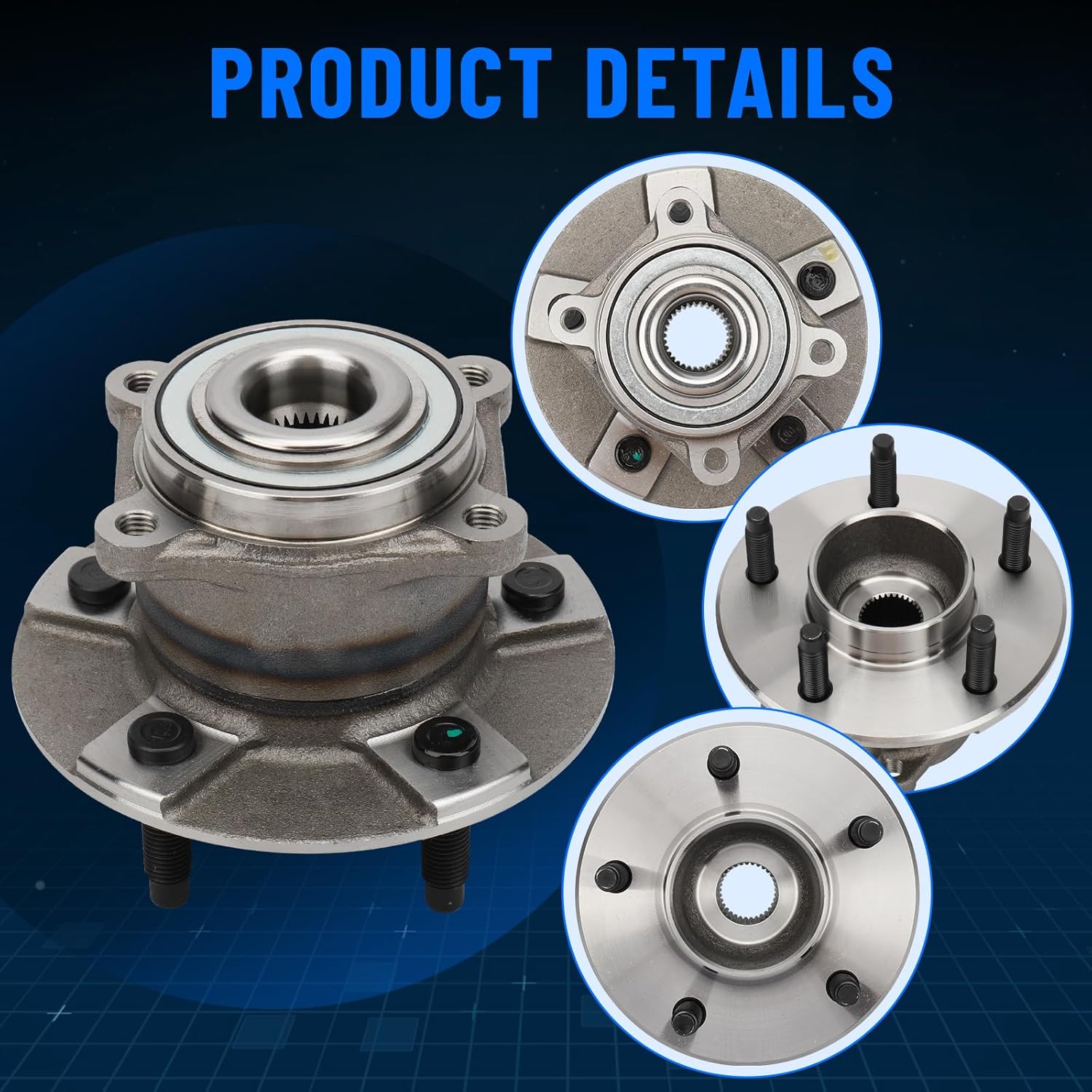 512230 Rear Wheel Hub and Bearing Assembly for Chevy Equinox 2006 for PontiaC Torrent 2006 for Saturn Vue 2002-2007 Non-ABS