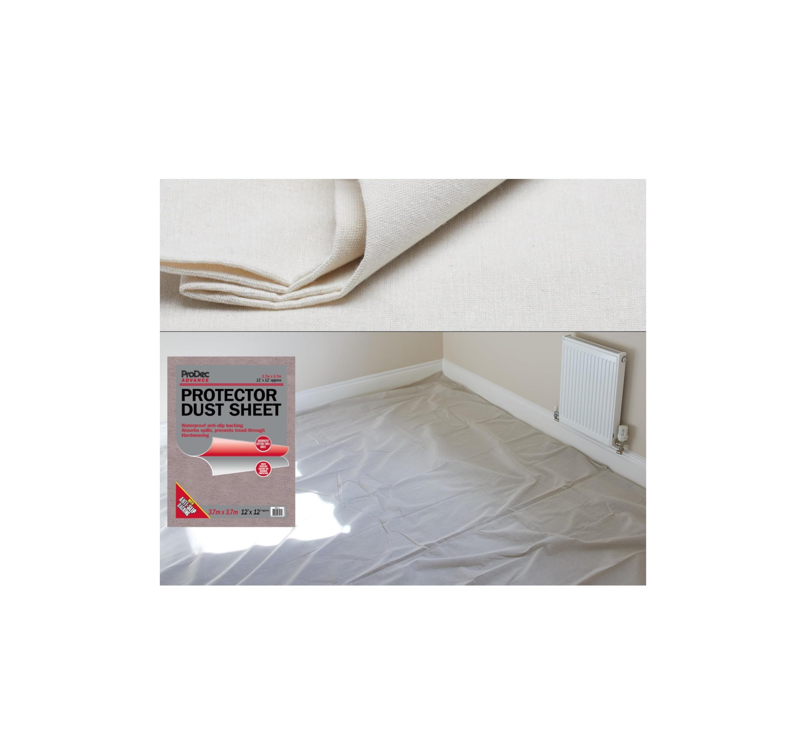 Prodec Protector Dust SheetWaterproof And Anti Slip3.7M X 3.7M (12' X 12') from B&Q