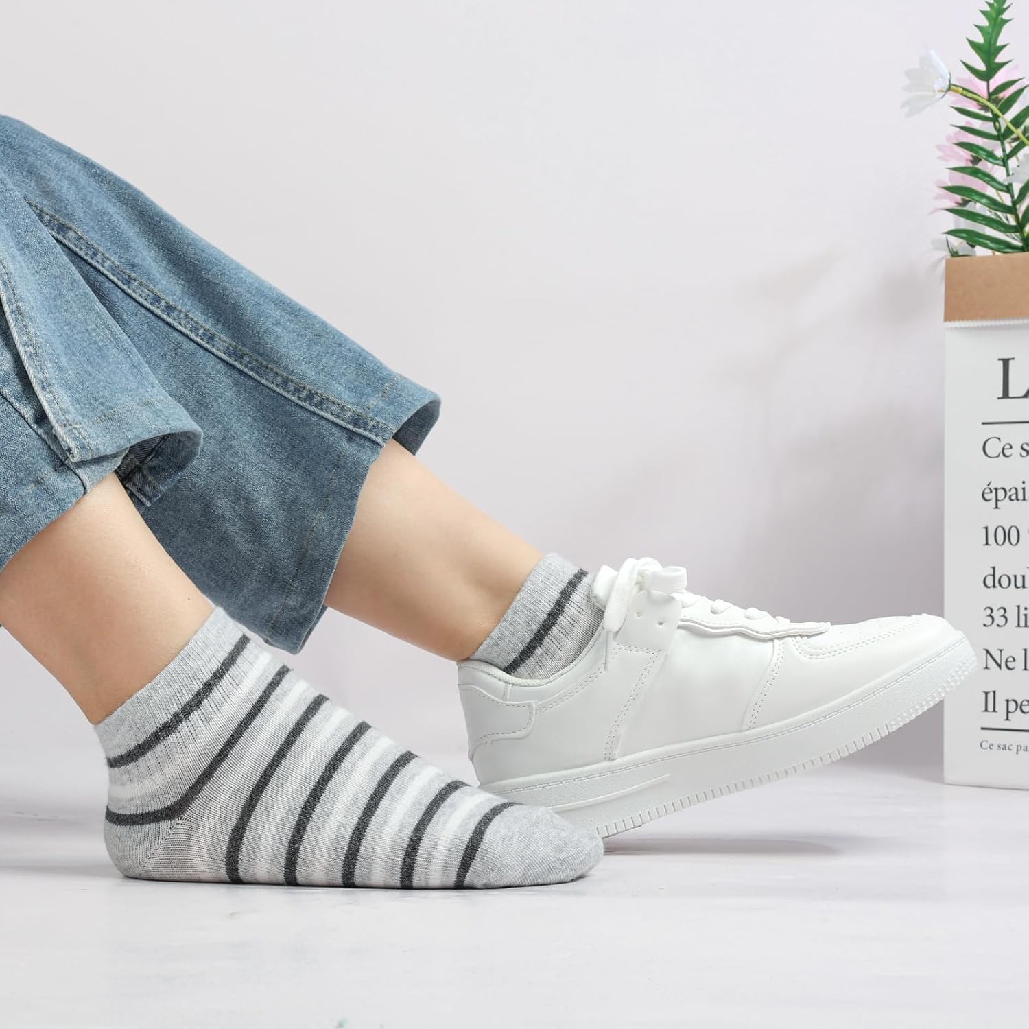 Socks Grey Shorts Outfit Womens Sneaker Socks Women's 35-38 39-42