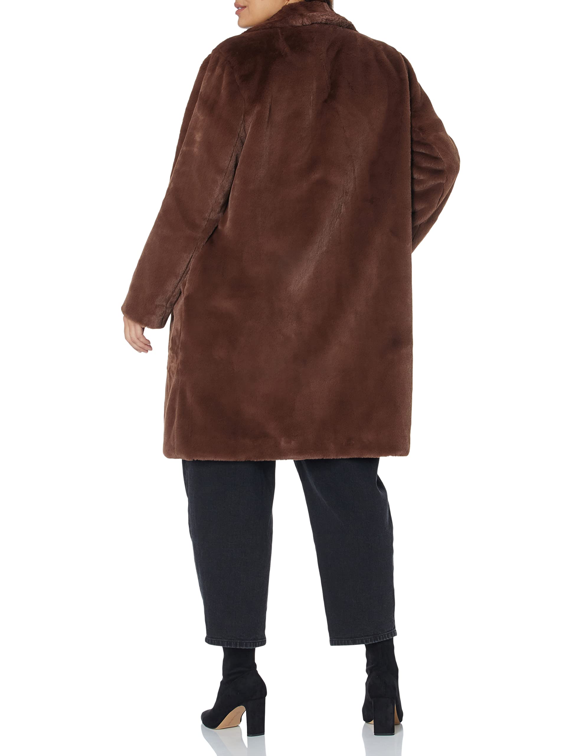 The Drop, Kiara, Cappotto da Donna, Lungo e Morbido in Finta Pelliccia