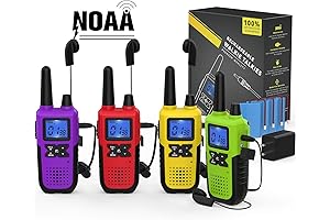 4 Rechargeable Walkie Talkies for Adults - Long Distance Two-Way Radios with...