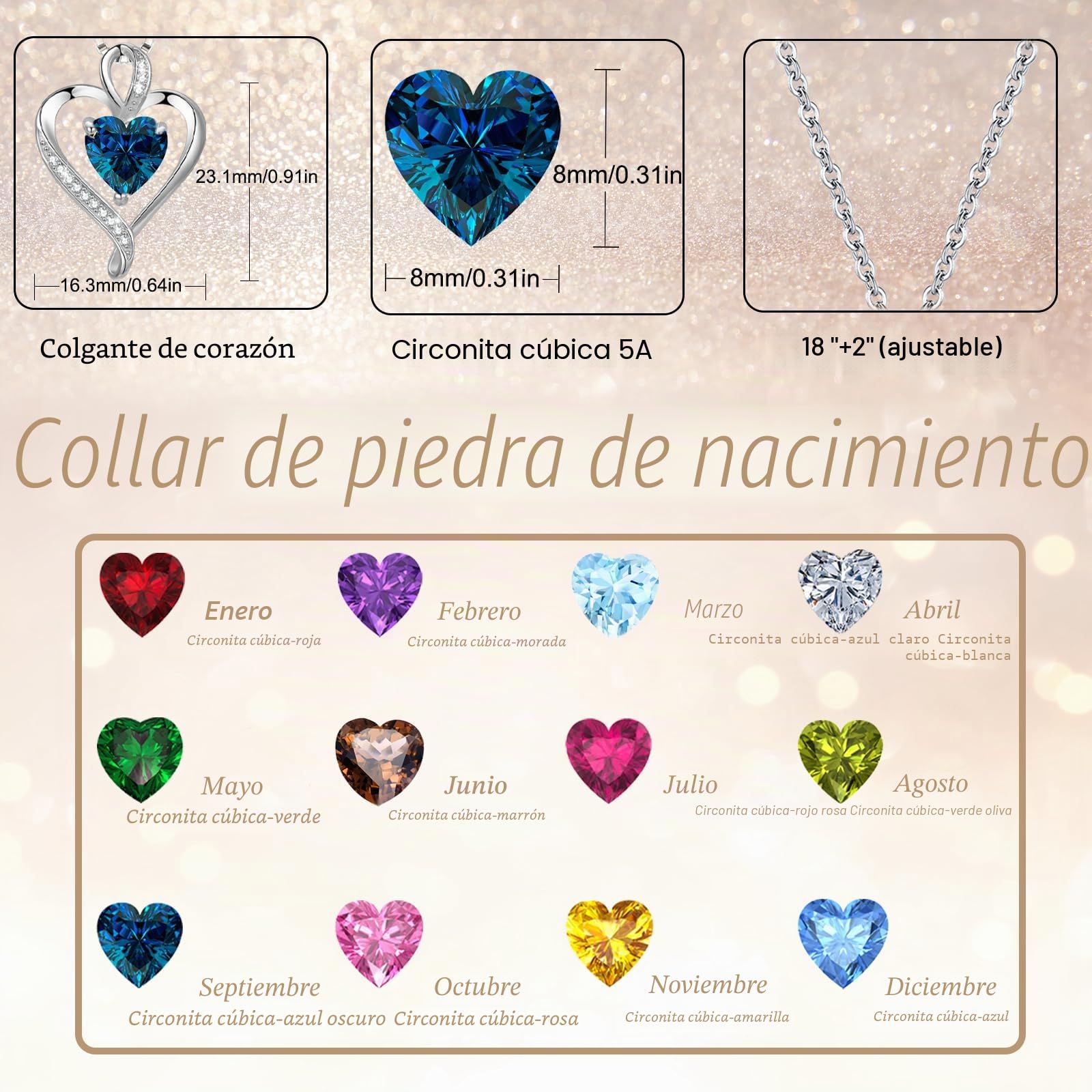 LAVUMO Collares Mujer Amor Colgante de Corazón Auténtica Plata de Ley 925/Latón Collar Mujer Joyas Regalos para Esposa Novia Cumpleaños Navidad Día San Valentín Regalo