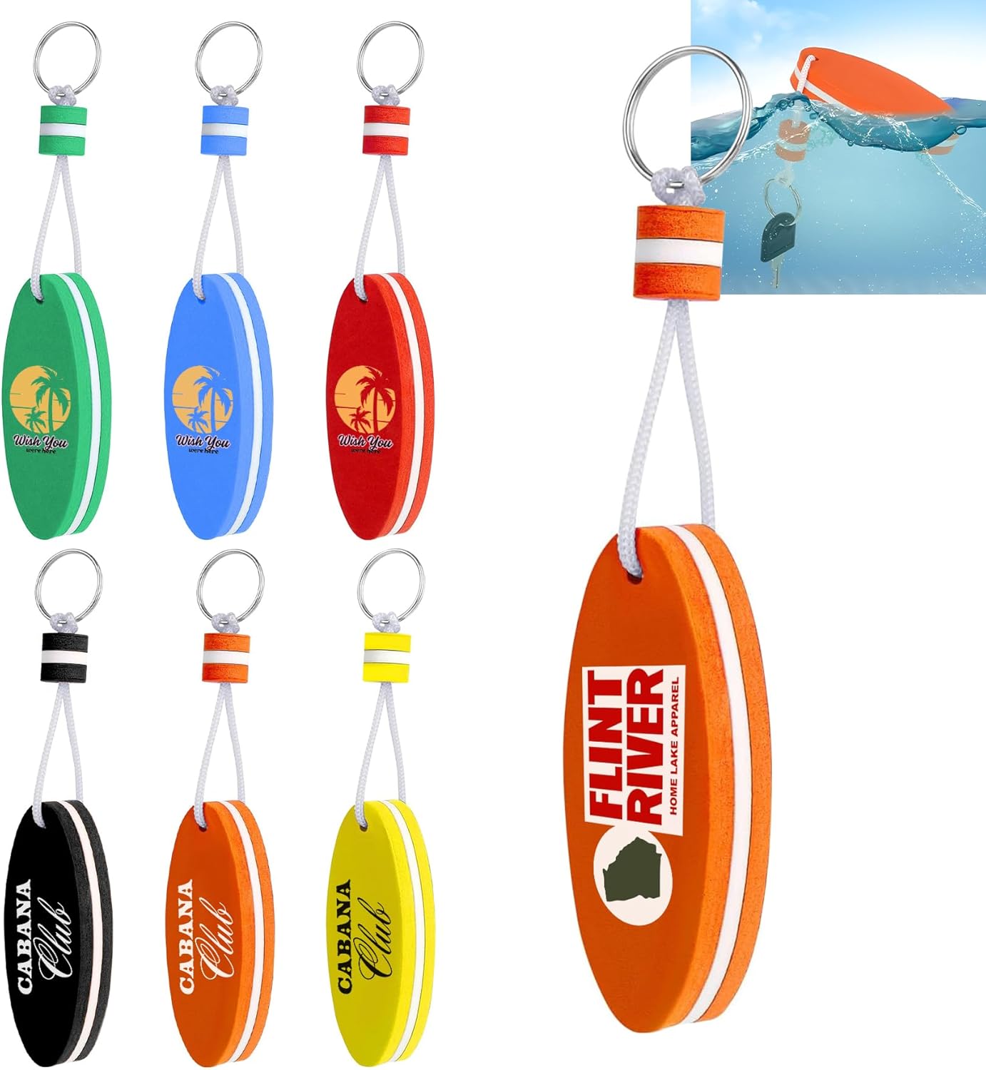 Custom Waterproof Floating Keychains - Bulk Personalized Keyrings for Promotional Gifts & Events