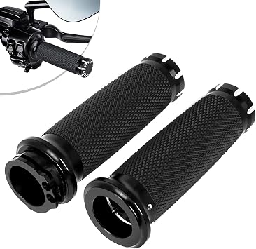 Benlari 1 Inch Motorcycle Hand Grips Handlebar Grips Cable Throttle Compatible for Harley Davidson Sportster Touring Dyna Softail Street Glide 883 1200