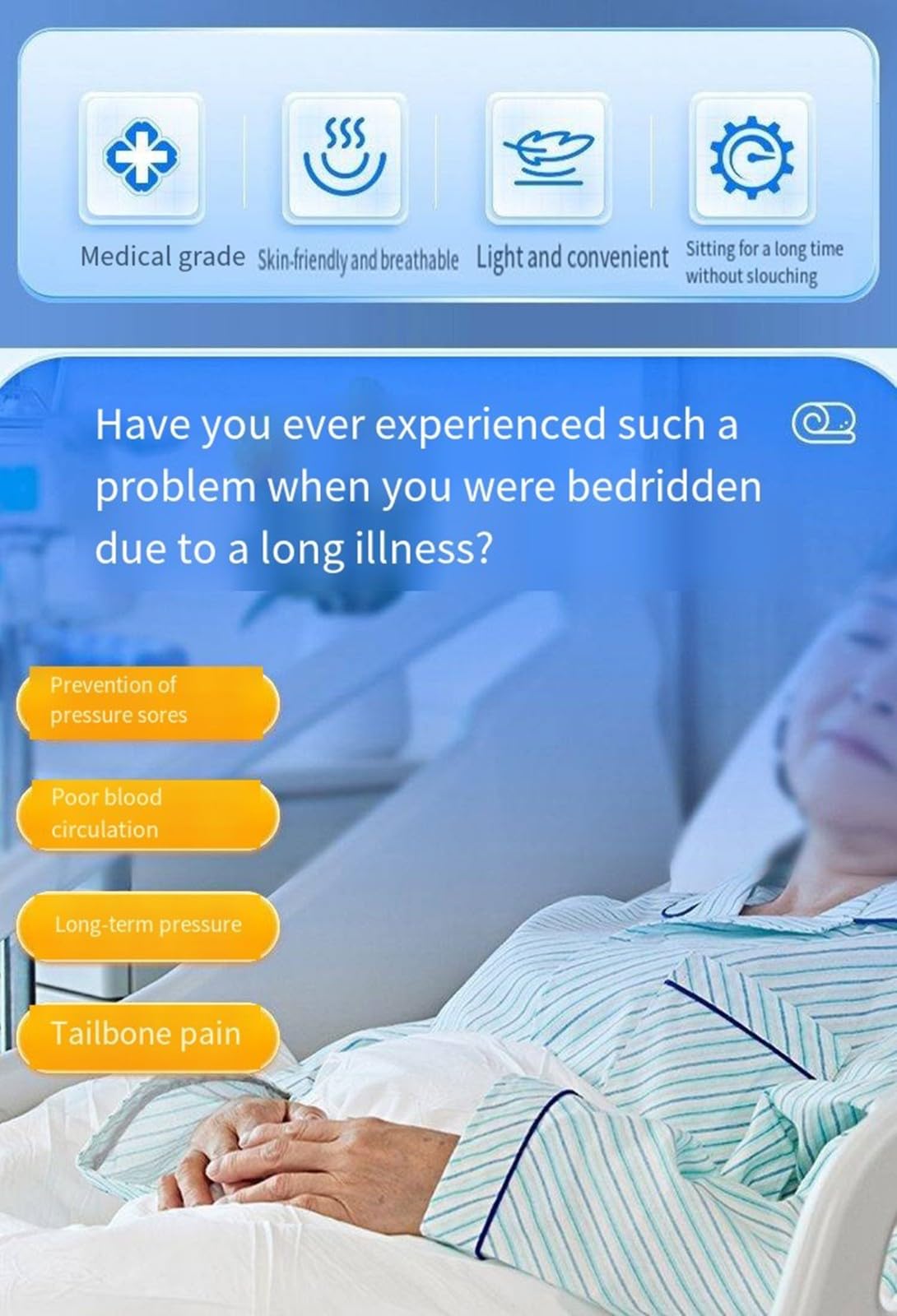 Materasso a pressione alternata, cuscino per piaghe da letto, materasso anti-piaghe da decubito per anziani, materasso anti-piaghe da decubito, materasso per prevenzione delle ulcere per