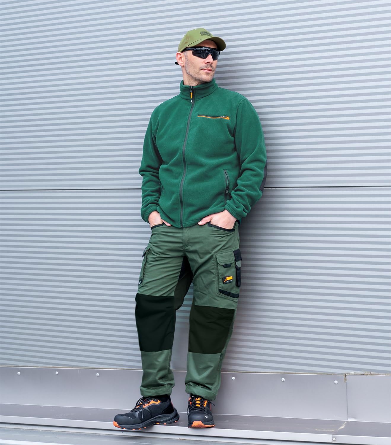 ACE Constructor plus Pantalones de trabajo cortos para hombre - Pantalones de trabajo para hombre con bolsillos cargo y cintura elástica para el verano