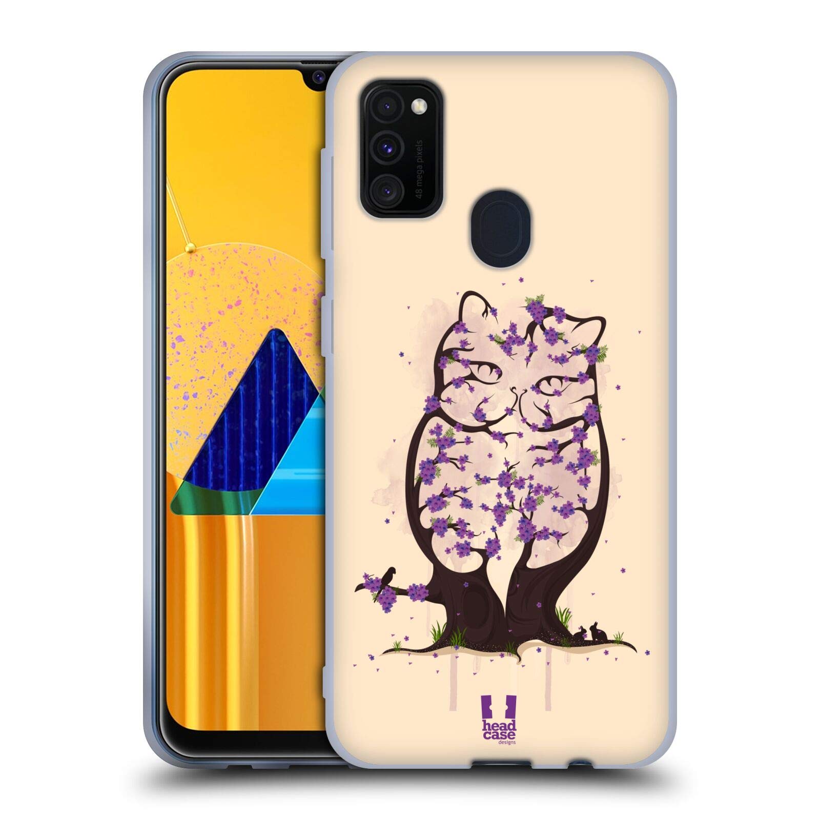 Head Case DesignsJacaranda Cat Wildlife In Bloom Soft Gel Case Compatible for Samsung Galaxy M30s (2019)