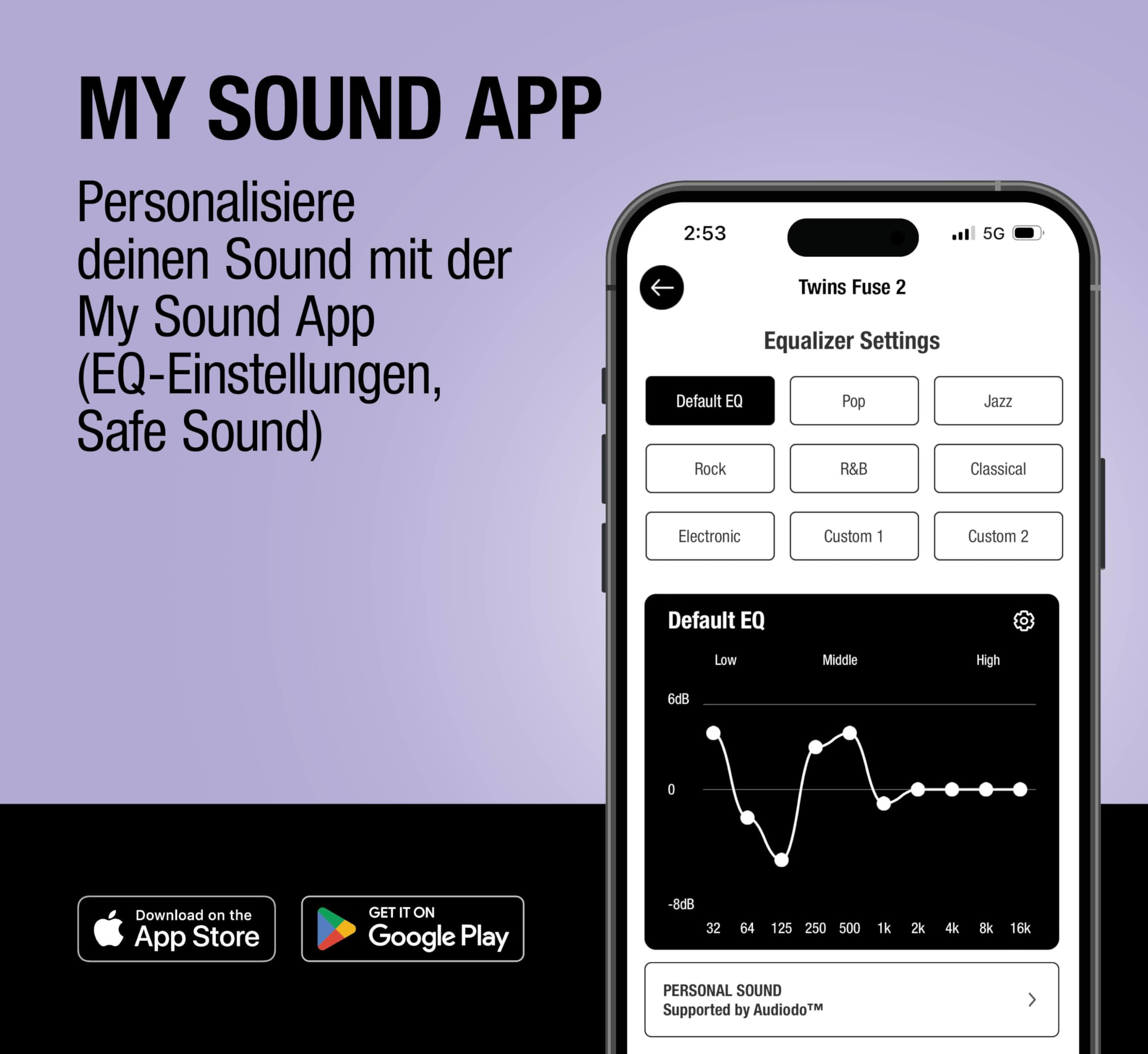Fresh 'n Rebel Twins Fuse 2 Wireless In-Ear Kopfhörer Noise Cancelling - Klarer Sound - 36h Akku - Bluetooth 6.0-2 Mikrofone zum Telefonieren - Quick Charge - Spritzwassergeschützt (Dreamy Lilac)