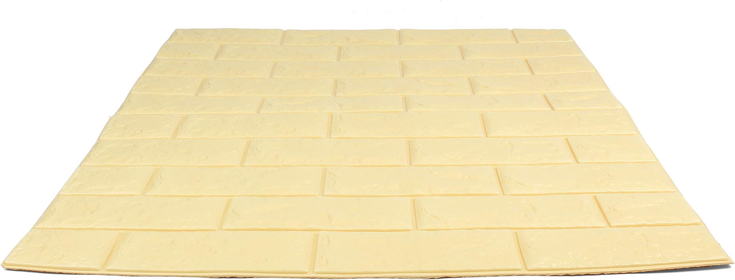 Craft Faux Brick Wall Panels - Peel and Stick Foam Brick - 3D Wall Panels for Fake Brick Wall - Self Adhesive Brick Wall Panels - 3D Brick Wallpaper (4 Pack, Cream)