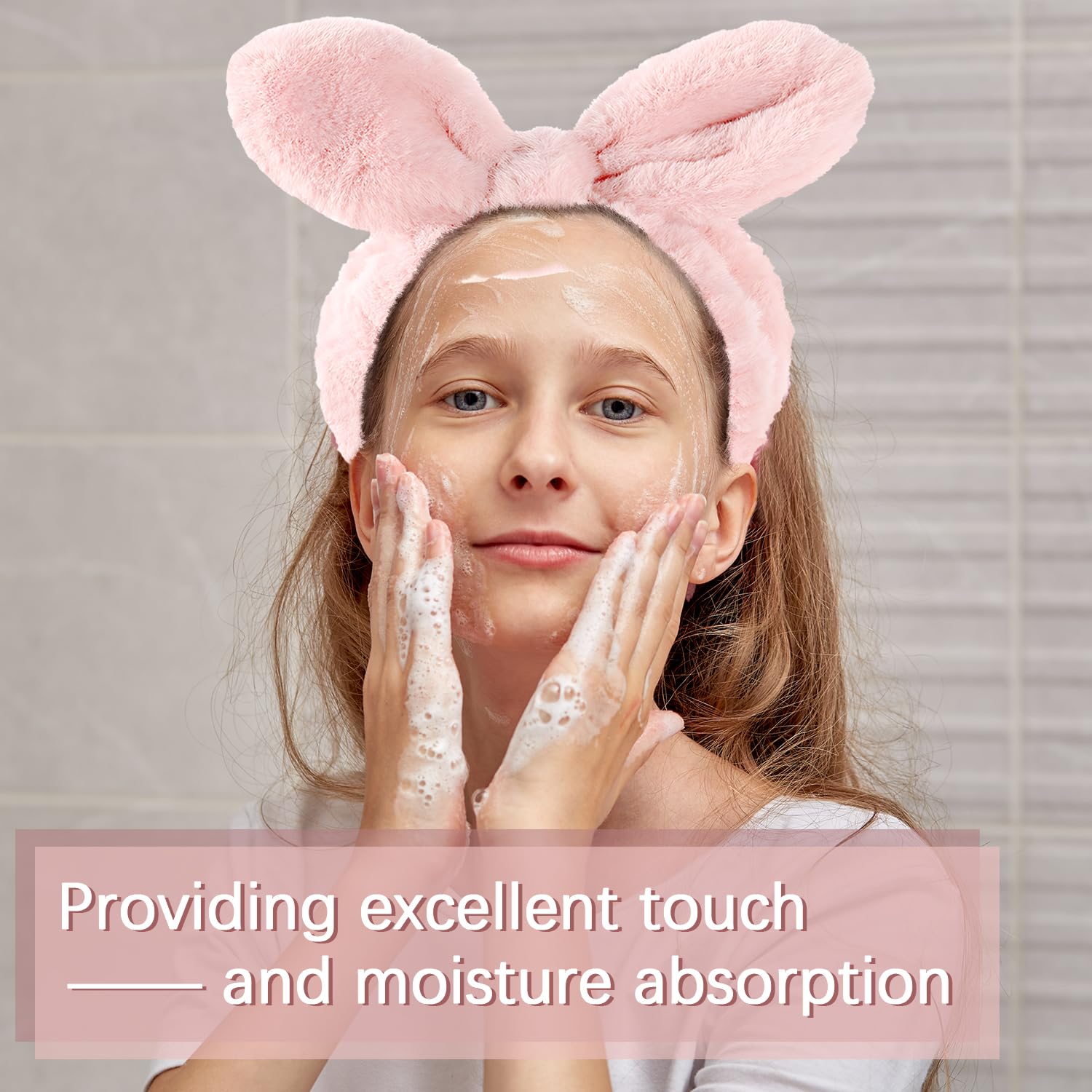Hasenohren-Haarband Set – 3 Stück, Elastisch, Weich – Für Gesichtsreinigung, Spa, Hautpflege, Duschen