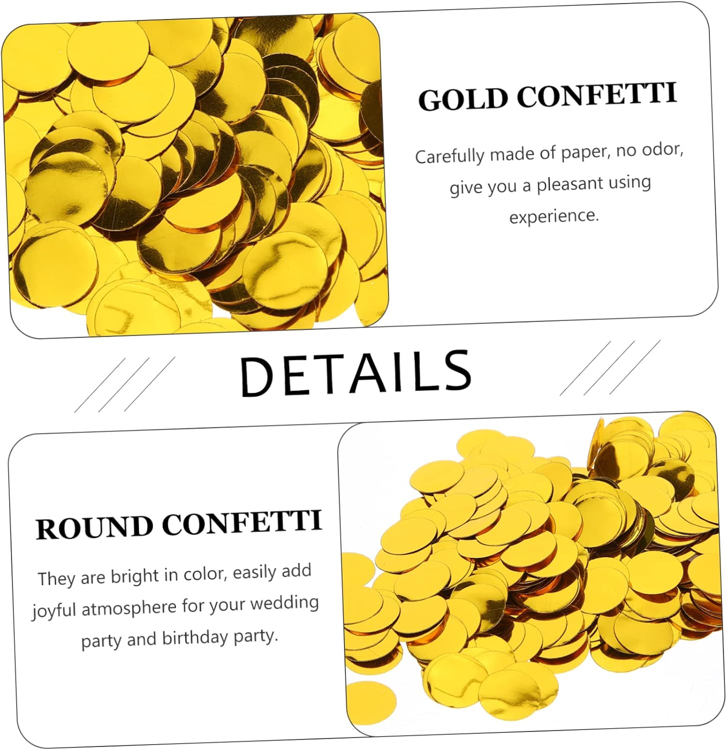 Cabilock 4pcs Gold Round Confetti for Chic Table Scatter for Weddings Birthdays Themed Events Odor Decorations for Balloons Invites More