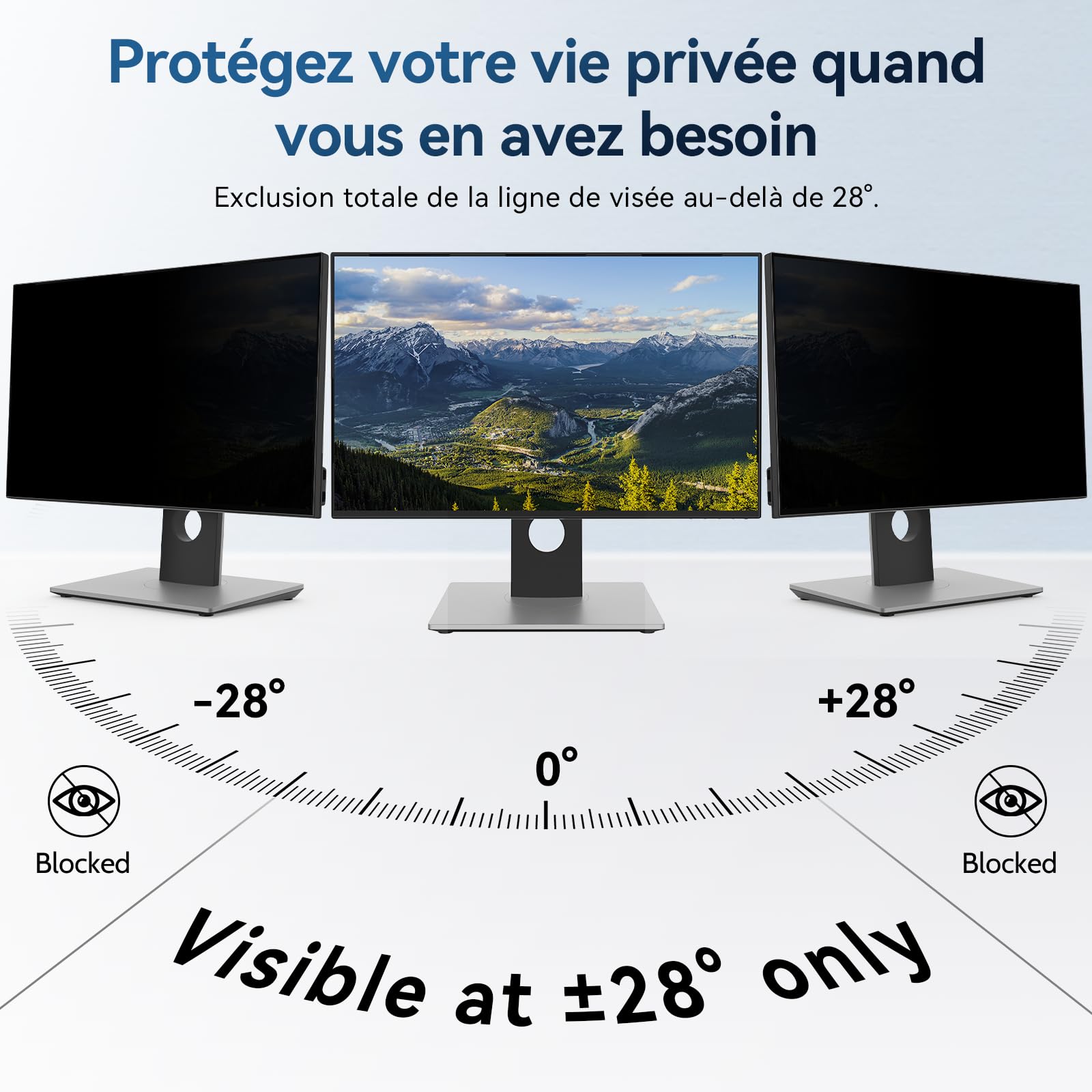Filtro de privacidad magnético de 23,8 pulgadas, 16:9, extraíble protector de pantalla antiespía antireflejo, protector de pantalla de privacidad compatible con Lenovo/Dell/HP/Asus/Samsung/Acer