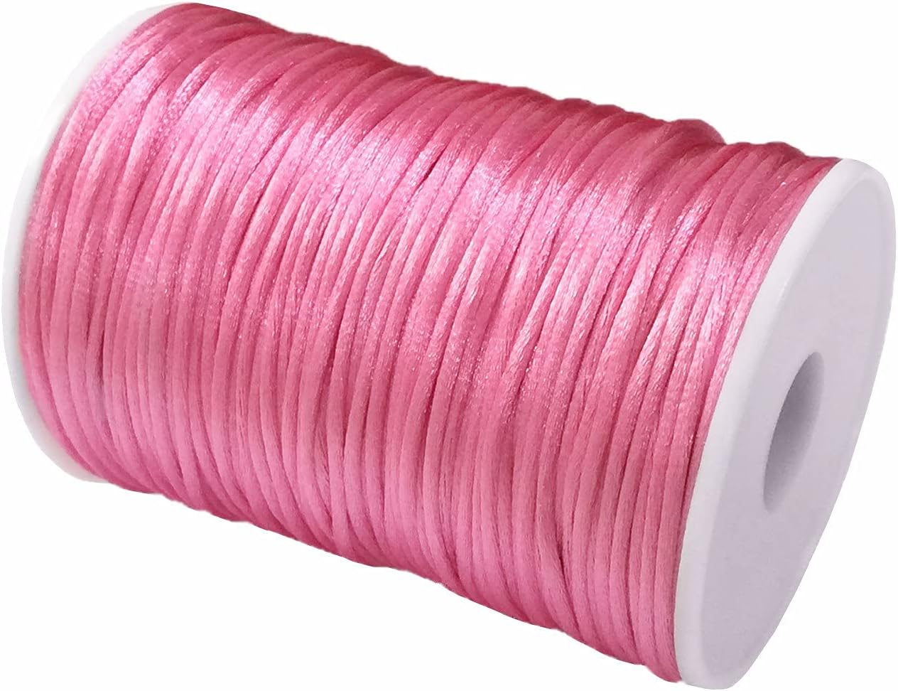 YEQIN 2mm x 100 Yards Quality Rattail Nylon Satin Cord Roll, Kumihimo Rattail, Chinese Knot (Pink) - Image 3