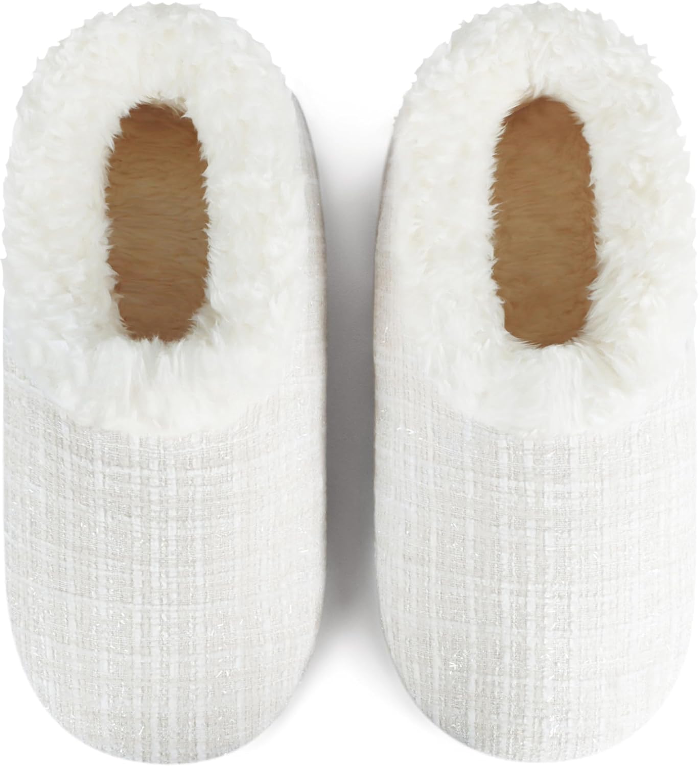 Snoozies Sparkle Tweed Pantuflas Mujer con Forro Sherpa y Memory Foam